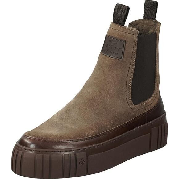 NWT GANT Snowmont Chelsea Boots, Dark Brown Taupe, Size 39 EU (8.5) - Picture 3 of 5